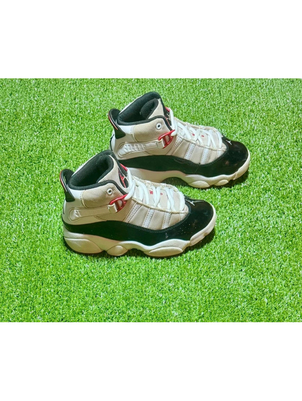 Nike Air Jordan 6 Rings Black White Red Sneakers – Size 2Y